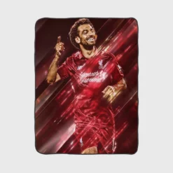 Popular Liverpool Sports Player Mohamed Salah Fleece Blanket 1