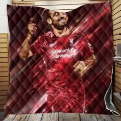 Popular Liverpool Sports Player Mohamed Salah Quilt Blanket