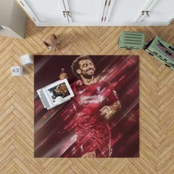 Popular Liverpool Sports Player Mohamed Salah Rug