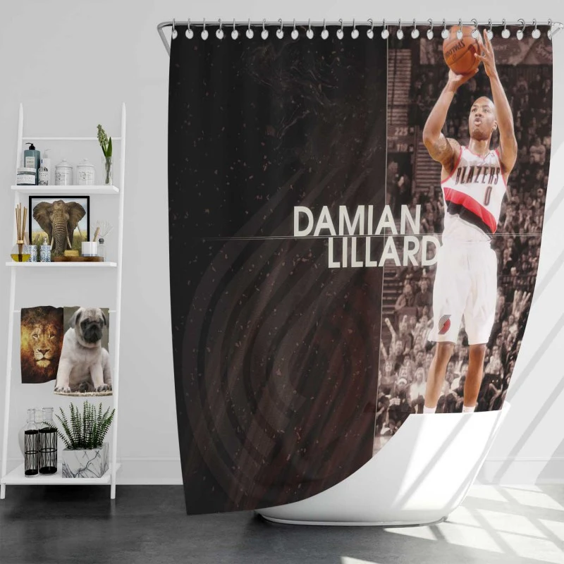 Popular NBA Basketball Player Damian Lillard Shower Curtain