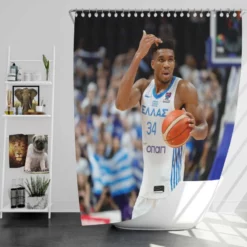 Popular NBA Basketball Player Giannis Antetokounmpo Shower Curtain
