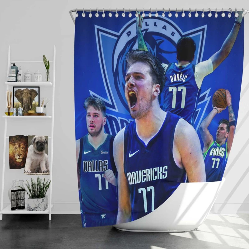 Popular NBA Basketball Player Luka Doncic Shower Curtain