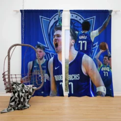 Popular NBA Basketball Player Luka Doncic Window Curtain
