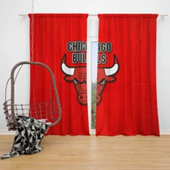 Popular NBA Basketball Team Chicago Bulls Window Curtain