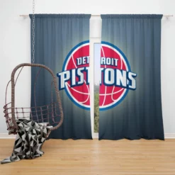 Popular NBA Basketball Team Detroit Pistons Window Curtain
