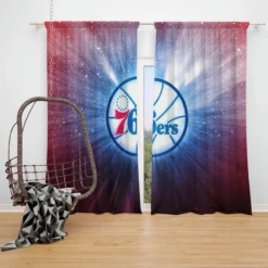 Popular NBA Basketball Team Philadelphia 76ers Window Curtain