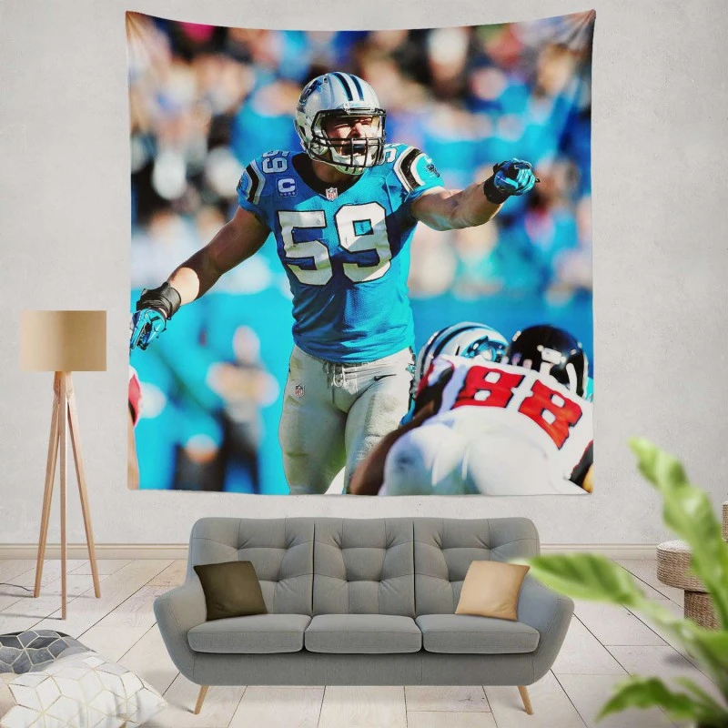 Popular NFL Football Player Luke Kuechly Tapestry