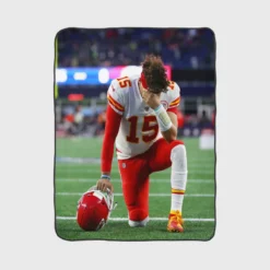 Popular NFL Football Player Patrick Mahomed Fleece Blanket 1