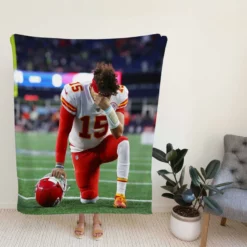 Popular NFL Football Player Patrick Mahomed Fleece Blanket