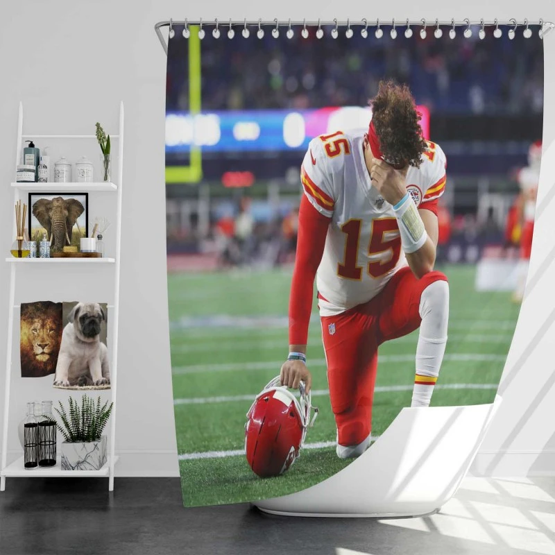 Popular NFL Football Player Patrick Mahomed Shower Curtain