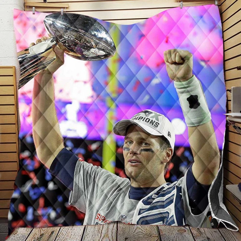 Popular NFL Footballer Tom Brady Quilt Blanket