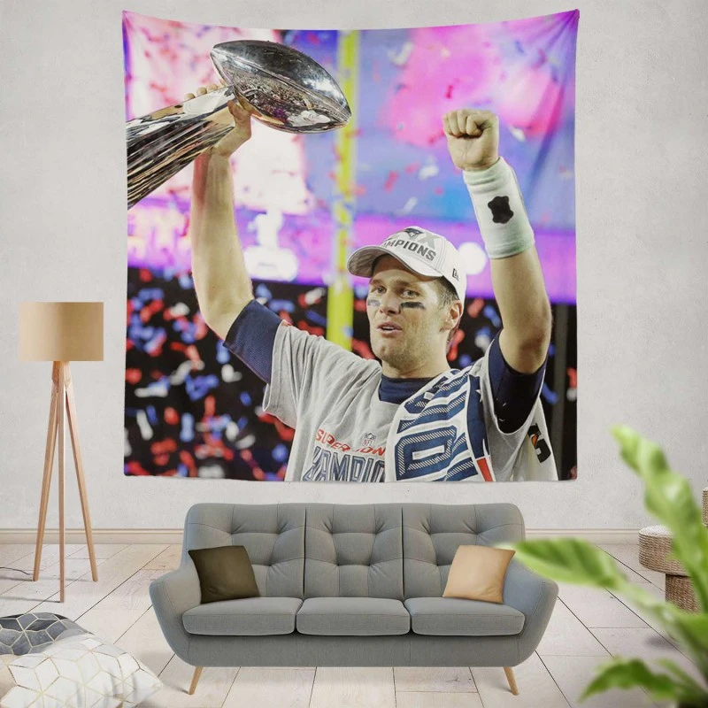Popular NFL Footballer Tom Brady Tapestry
