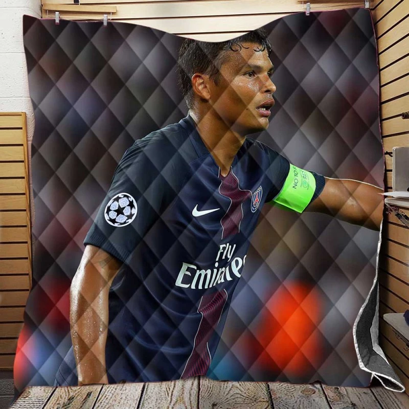 Popular PSG Football Player Thiago Silva Quilt Blanket