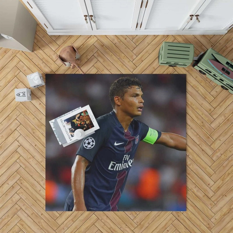 Popular PSG Football Player Thiago Silva Rug