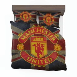 Popular Soccer Club Manchester United Logo Bedding Set 1