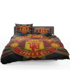 Popular Soccer Club Manchester United Logo Bedding Set