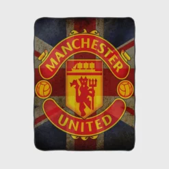 Popular Soccer Club Manchester United Logo Fleece Blanket 1