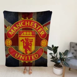 Popular Soccer Club Manchester United Logo Fleece Blanket