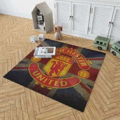 Popular Soccer Club Manchester United Logo Rug 1