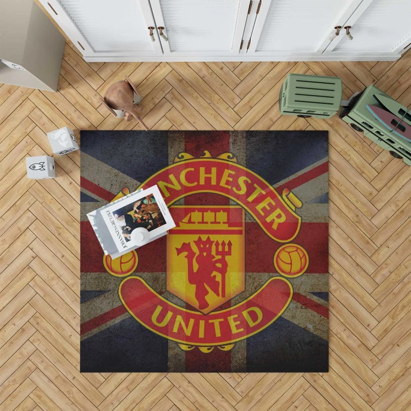 Popular Soccer Club Manchester United Logo Rug