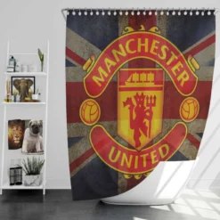 Popular Soccer Club Manchester United Logo Shower Curtain