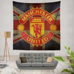 Popular Soccer Club Manchester United Logo Tapestry