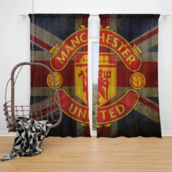 Popular Soccer Club Manchester United Logo Window Curtain