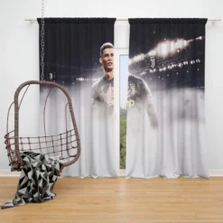 Popular Sports person for All Time Cristiano Ronaldo Window Curtain