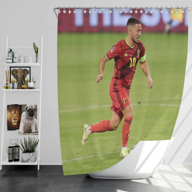 Populer Belgium Midfilder Eden Hazard Shower Curtain