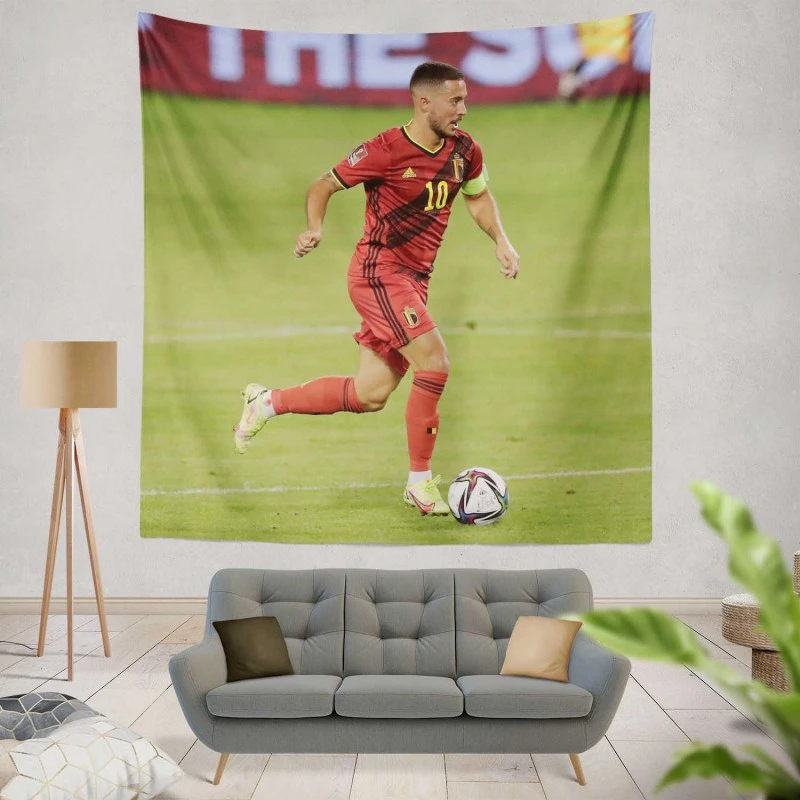 Populer Belgium Midfilder Eden Hazard Tapestry