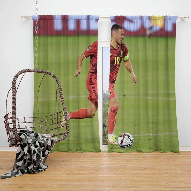 Populer Belgium Midfilder Eden Hazard Window Curtain