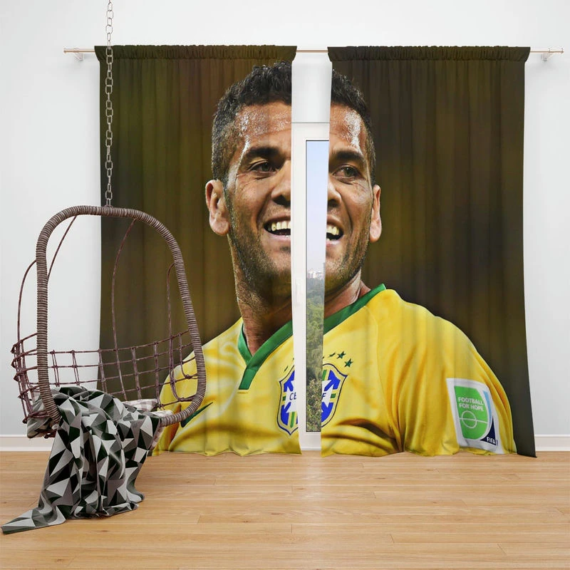 Populer Brazilian Football Player Dani Alves Window Curtain