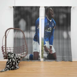 Populer Footballer Romelu Lukaku Window Curtain