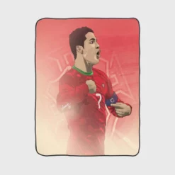 Portugal Captain Cristiano Ronaldo Fleece Blanket 1