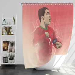 Portugal Captain Cristiano Ronaldo Shower Curtain