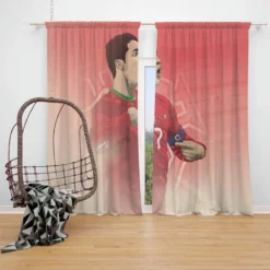 Portugal Captain Cristiano Ronaldo Window Curtain