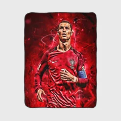 Portugal Captain sports Player Cristiano Ronaldo Fleece Blanket 1