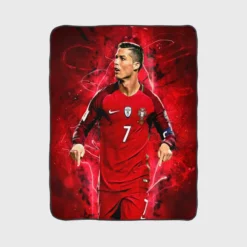 Portugal Soccer Player Cristiano Ronaldo Fleece Blanket 1