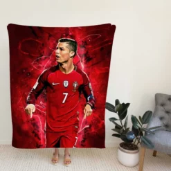 Portugal Soccer Player Cristiano Ronaldo Fleece Blanket