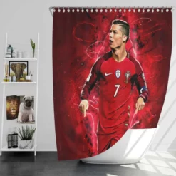 Portugal Soccer Player Cristiano Ronaldo Shower Curtain