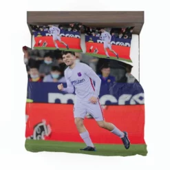 Powerful Barcelona Football Player Pedri Bedding Set 1