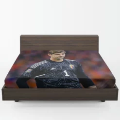 Powerful Belgium Football Thibaut Courtois Fitted Sheet 1