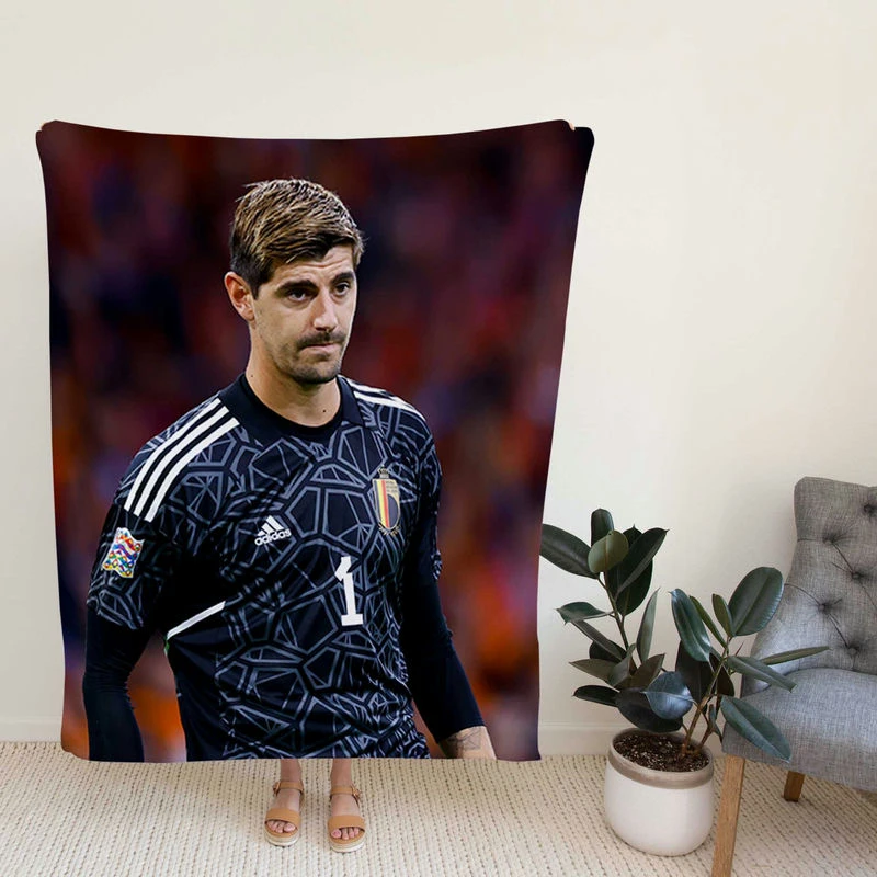 Powerful Belgium Football Thibaut Courtois Fleece Blanket