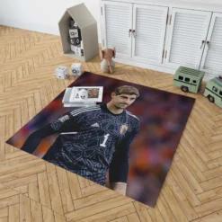 Powerful Belgium Football Thibaut Courtois Rug 1