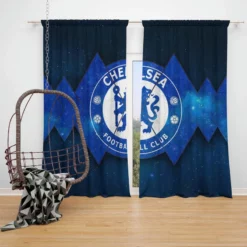Powerful British Chelsea Logo Window Curtain