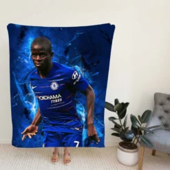 Powerful Chelsea Soccer Player N Golo Kante Fleece Blanket