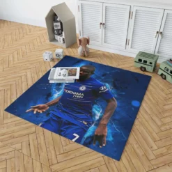 Powerful Chelsea Soccer Player N Golo Kante Rug 1