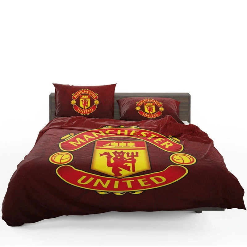 Powerful English Football Club Manchester United Logo Bedding Set