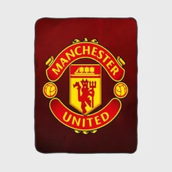 Powerful English Football Club Manchester United Logo Fleece Blanket 1