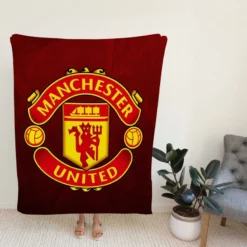 Powerful English Football Club Manchester United Logo Fleece Blanket